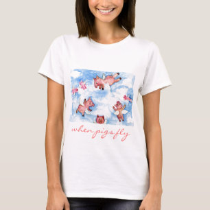 T-shirt un troupeau heureux de porcs de vol