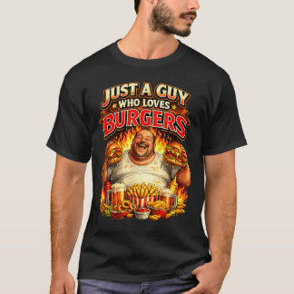 T-shirt un type qui aime les burgers drôle amateur de barb