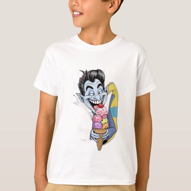 T-shirt Un vampire drôle, pas si effrayant à manger de la  (Devant)