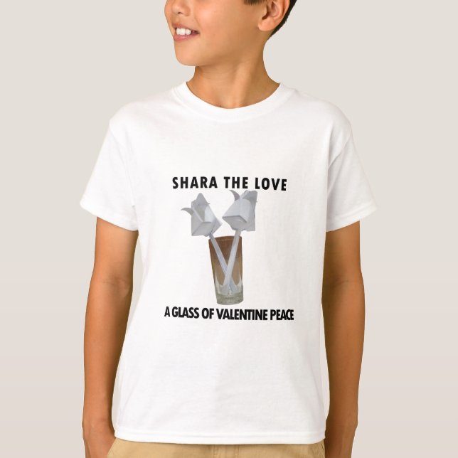T-shirt Un verre de paix de la Saint-Valentin. (Devant)