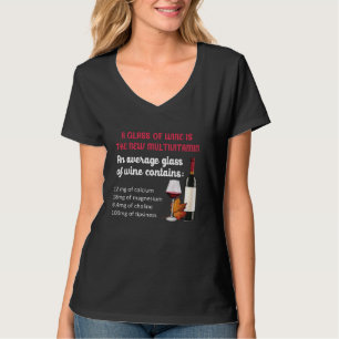 T-shirt Un Verre De Vin Est La Nouvelle Multivitamine - Vi