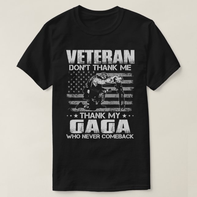 T-shirt Un vétéran ne me remercie pas Merci à mon GAGA qui (Design devant)