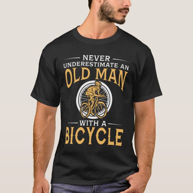T-shirt Un vieil homme avec une bicyclette (Devant)