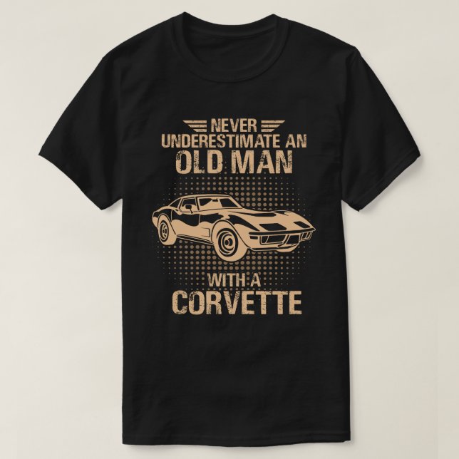 T-shirt Un vieil homme Chevrolet Corvette 1979 C3 (Design devant)