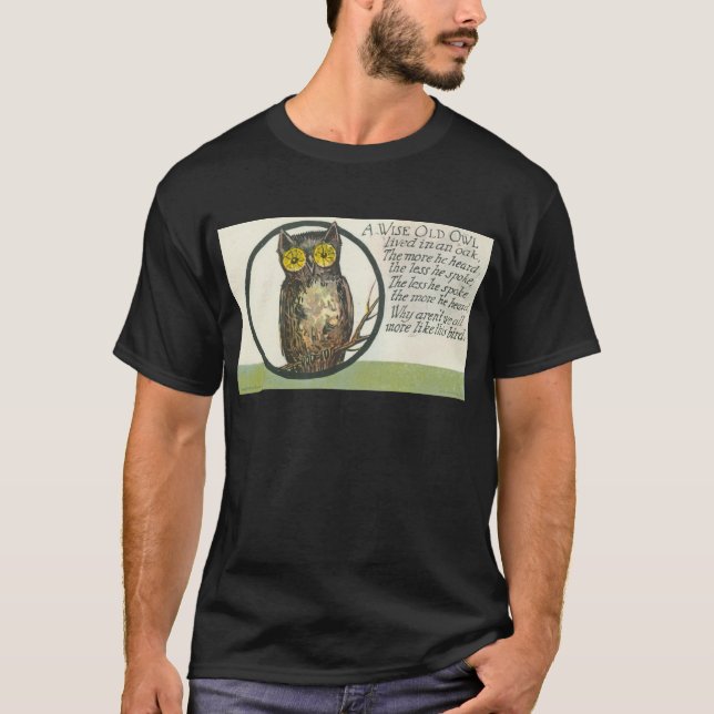 T-shirt un vieux hibou sage (Devant)