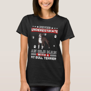 T-shirt Un Vieux Homme Avec Un Chien Terrier À Chien Terri