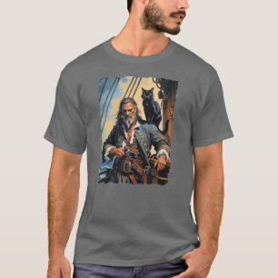 T-shirt Un vieux pirate grizzli sur le pont de son navire.