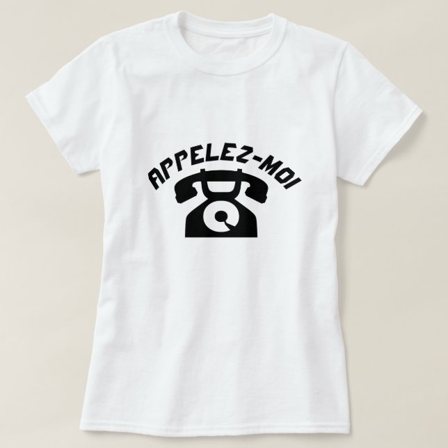 T-shirt Un vieux téléphone avec le texte Appelez-moi (Design devant)