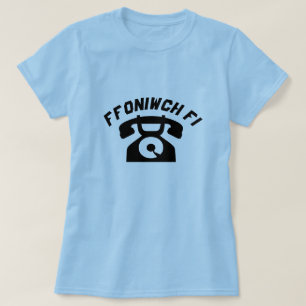 T-shirt Un vieux téléphone avec texte Ffoniwch fi