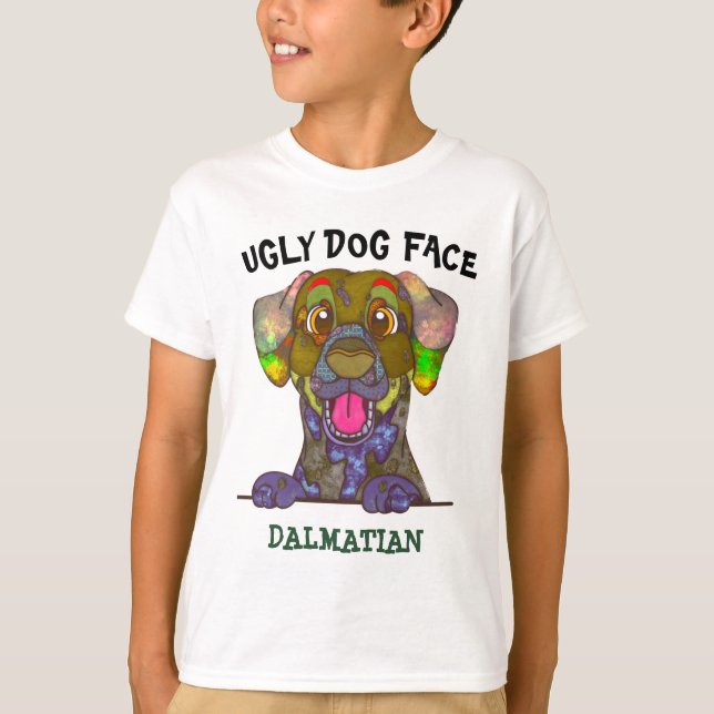 T-shirt Un visage de chien laid dalmate unique (Devant)
