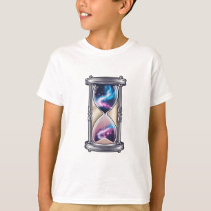T-shirt Un visage horloge fait de planètes,