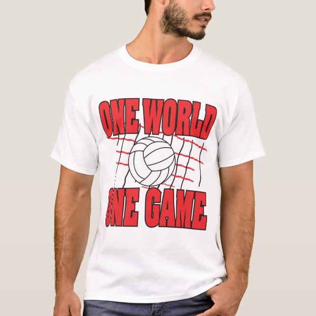 T-shirt Un volleyball de jeu du monde un (Devant)