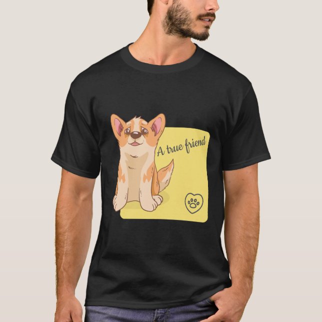 T-shirt Un vrai ami Welsh Corgi 284 (Devant)
