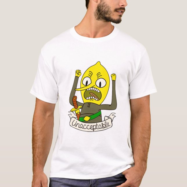 T-shirt Unacceptable Cartoon Lemon Character (Devant)
