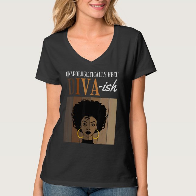 T-shirt Unapologetically HBCU Diva ish Historical Black Co (Devant)