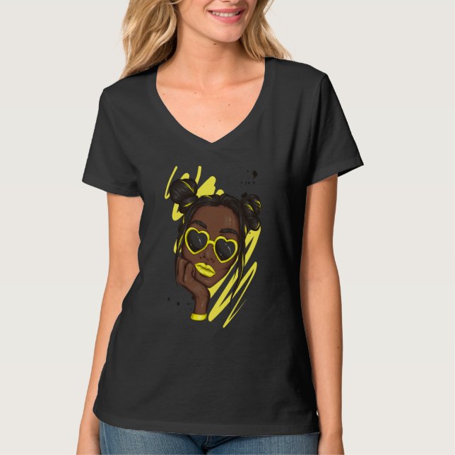 T-shirt Unbothered By Negative Soul Melanin Afro American  (Devant)