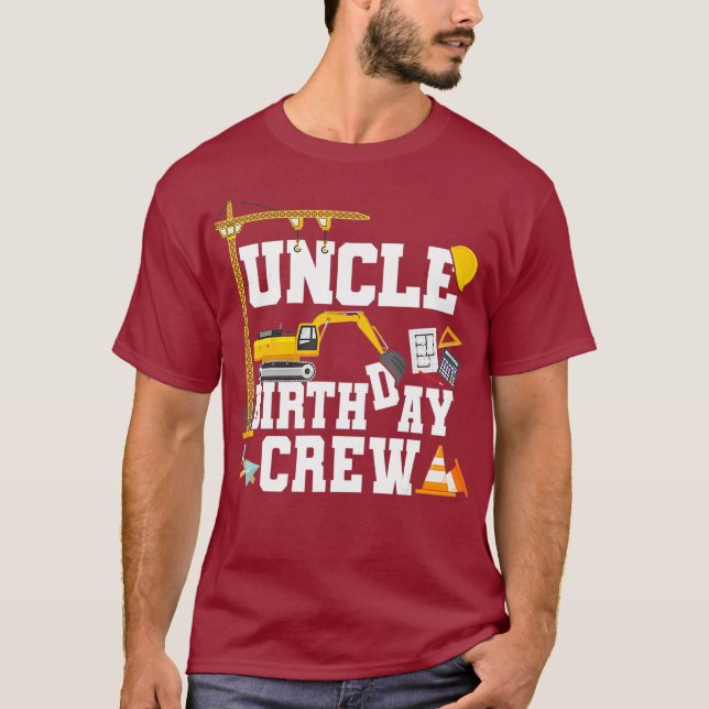 T-shirt Uncle Birthday Crew Shirt Gift Construction (Devant)