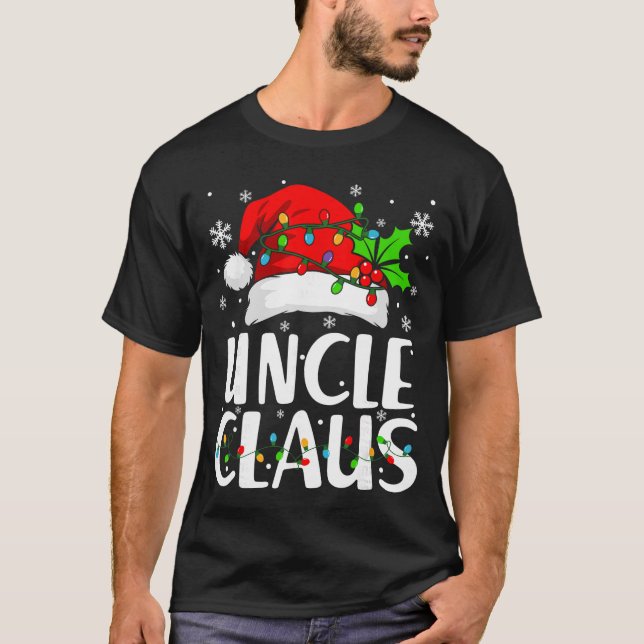 T-shirt Uncle Claus Christmas Lights Pajama Family Matchin (Devant)