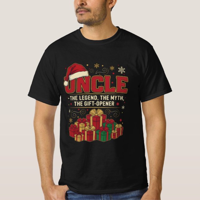 T-shirt Uncle Claus – The Legend, The Myth, The Gift-Opene (Devant)
