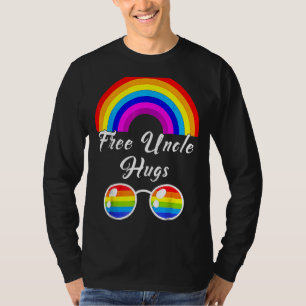 T-shirt Uncle Hugs Libres Lgbt Ally Rainbow Lunettes de so