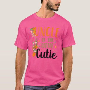 T-shirt Uncle Little Cutie Baby shower Orange 1er annivers