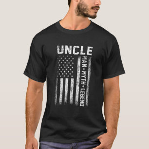 T-shirt Uncle Man Myth Legend American Flag Father's Day