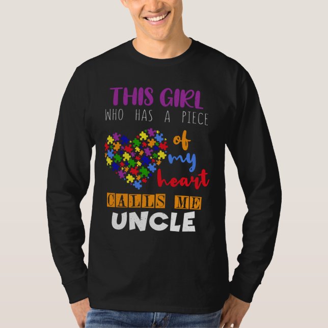 T-shirt Uncle Piece Girl Puzzle Sensibilisation sur l'auti (Devant)