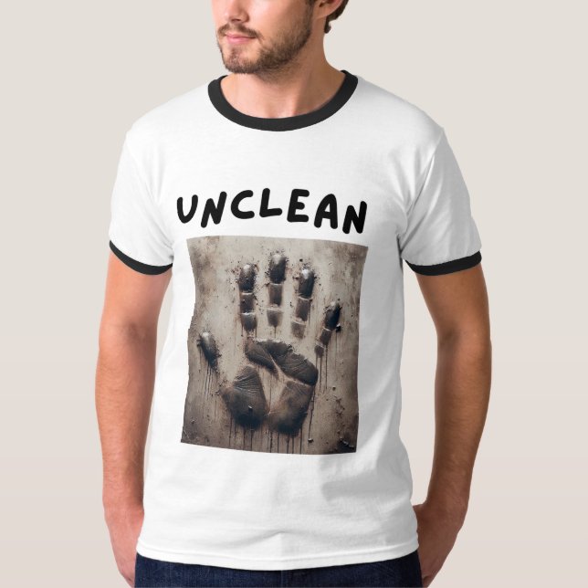 T-shirt "Unclean", empreinte de main sale ! (Devant)