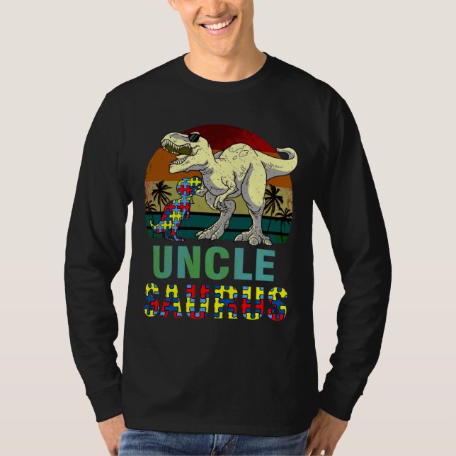 T-shirt Unclesaurus Dinosaur Rex Uncle Saurus Autisme Awar (Devant)
