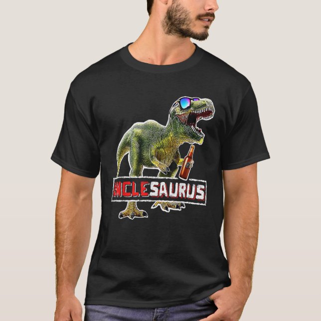 T-shirt Unclesaurus Rex Beer Shirt T Rex Dinosaur Fun Uncl (Devant)