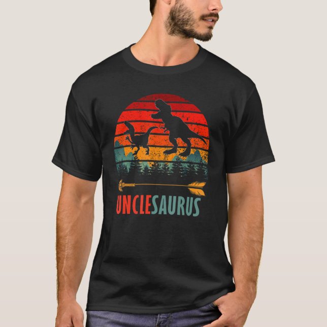 T-shirt Unclesaurus T Rex Dinosaur papa Saurus Family Matc (Devant)