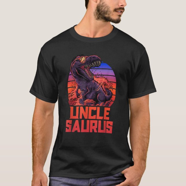 T-shirt Unclesaurus T Rex Uncle Saurus Retro 80s Dinosaure (Devant)