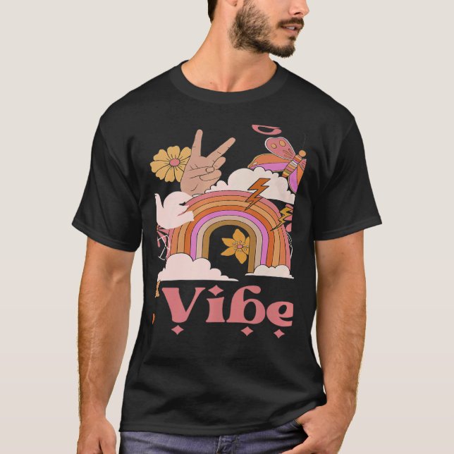 T-shirt Undergrad Vibes School Groovy Retro Boho Rainbow C (Devant)