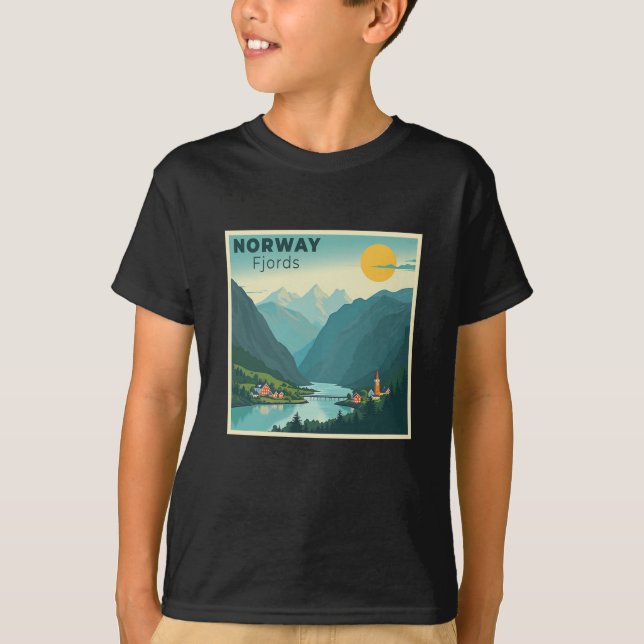 T-shirt Une affiche de voyage classique nostalgique - Norv (Devant)