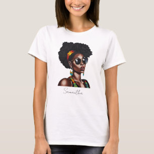 T-shirt Une Africaine Américaine avec lunettes de soleil c