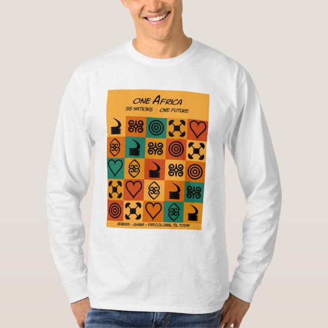 T-shirt Une Afrique – Adinkra – Ghana -  (Devant)