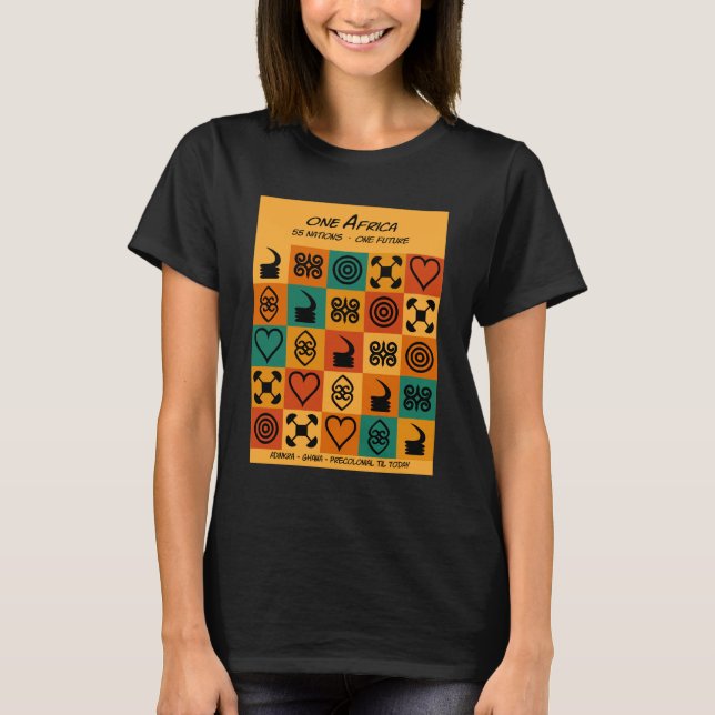 T-shirt Une Afrique – Adinkra – Ghana -  (Devant)