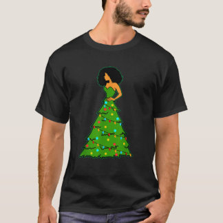 T-shirt Une Américaine Africaine Arbre de Noël Décor