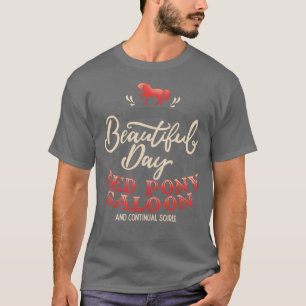 T-shirt Une autre belle journée au salon de poney rouge