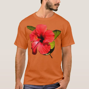 T-shirt Une Belle Fleur Rouge Hibiscus