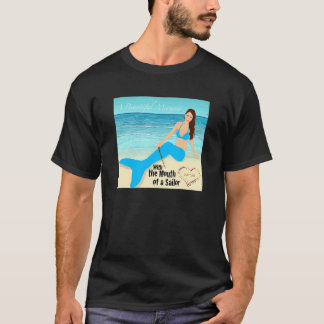 T-shirt Une Belle Sirène Avec La Bouche D'un Marin Océan