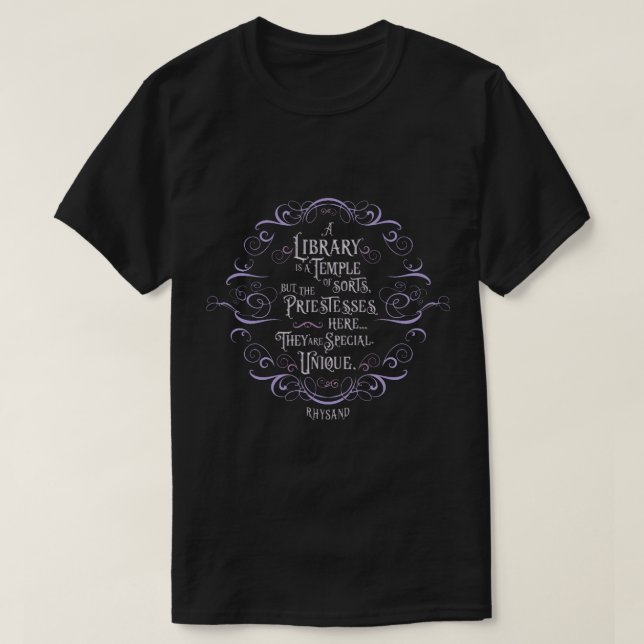 T-shirt Une bibliothèque est un temple en quelque sorte... (Design devant)