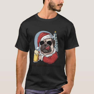 T-SHIRT UNE BIÈRE FRAÎCHE AVEC UN PUG SYMPATHIQUE 437