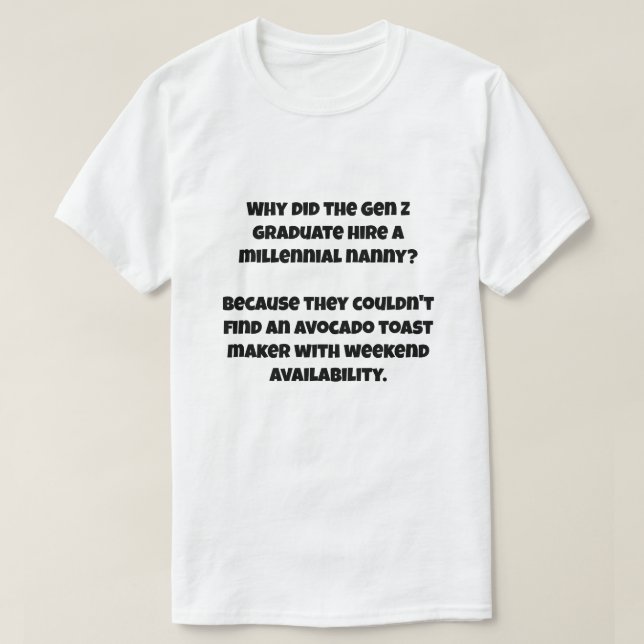 T-shirt Une blague d'IA sur Gen Z (Design devant)