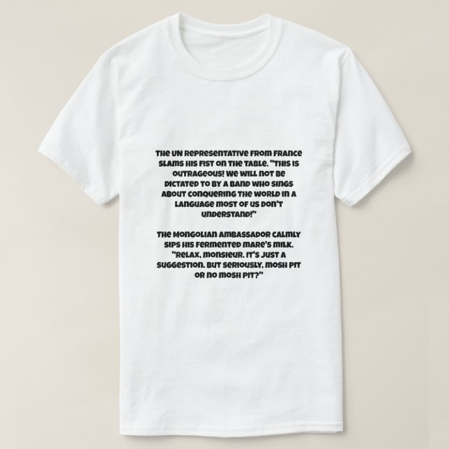 T-shirt Une blague d'IA sur le métal mongol conquérir le m (Design devant)