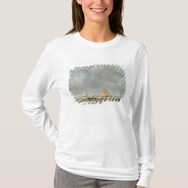 T-shirt Une brise fraîche sur l'Elbe, c.1830 (Devant)