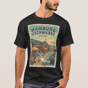 T-shirt Une canne à pêche sur un drapeau américain