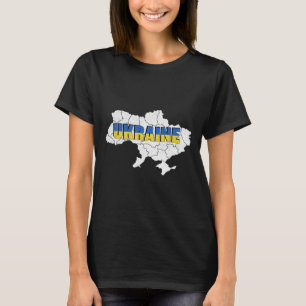 T-shirt Une carte ukrainienne et un drapeau de l'Ukraine