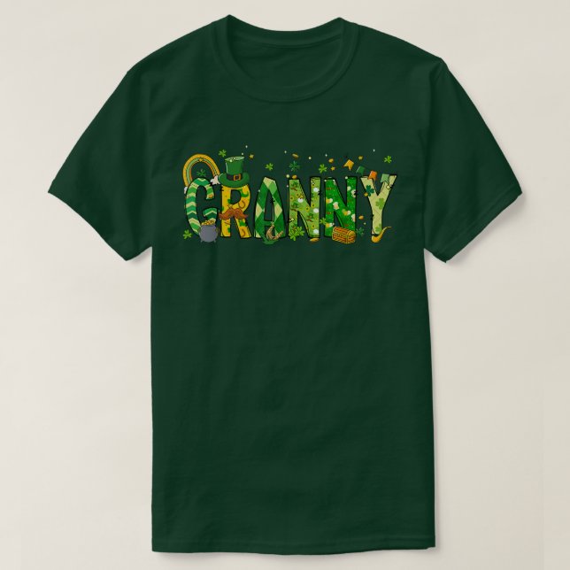 T-shirt Une Chanceuse Granny St Patrick's Day Irlandaise G (Design devant)