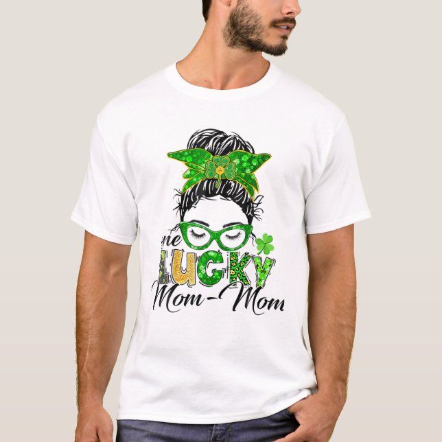T-shirt Une Chanceuse Maman Jour de la Saint Patrick Messy (Devant)